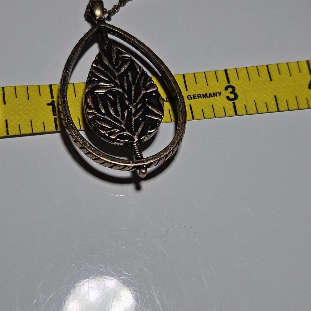 Stella & Dot Brass Tone Rose Quartz Teardrop Pendant Chain Necklace 36-39" - Picture 10 of 13